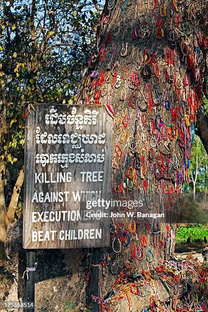 execution site, choeung ek , phnom penh - cambodia genocide stock pictures, royalty-free photos & images