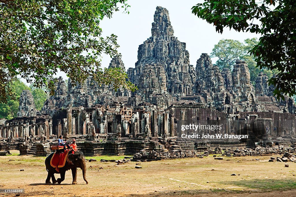 Elephant ride at the Bayon, Angkor Wat