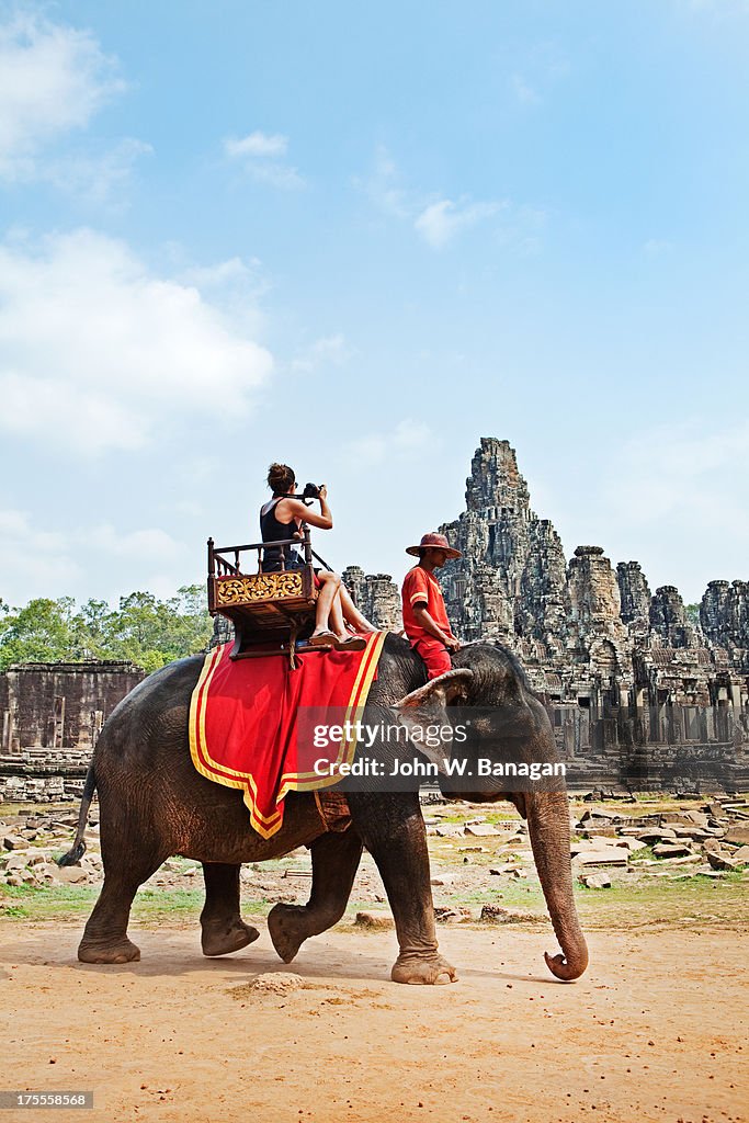 Elephant ride at the Bayon, Angkor Wat