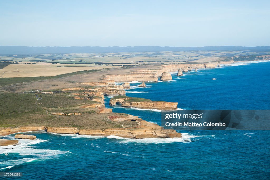 Aerial view of twelve apostles rocks Australia