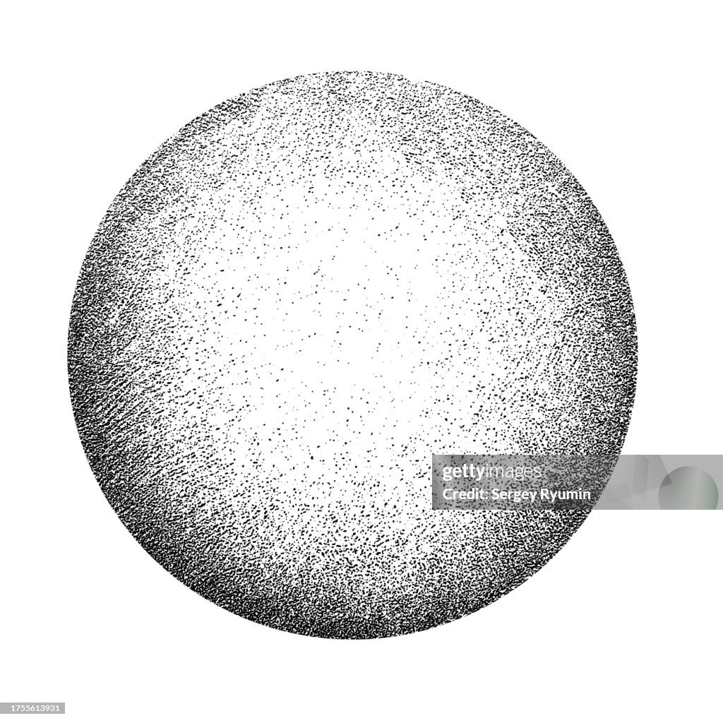 Sphere. Grainy grunge abstract bacground.