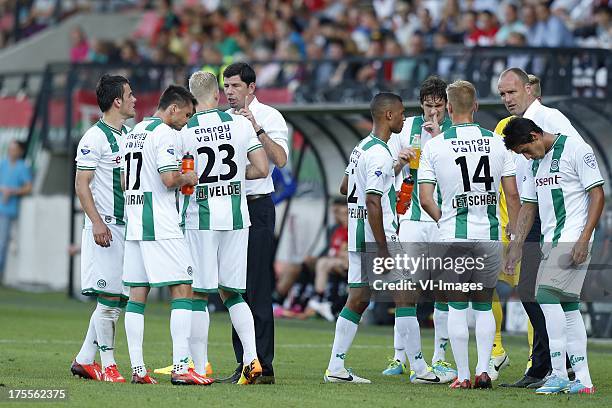 Coach Erwin van de Looi of FC Groningen during the Dutch Eredivisie match between NEC Nijmegen and FC Groningen on August 3, 2013 at the Goffert...