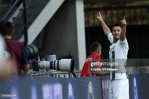 Andraz Kirm of FC Groningen during the Dutch Eredivisie match between NEC Nijmegen and FC Groningen on August 3, 2013 at the Goffert stadium in...