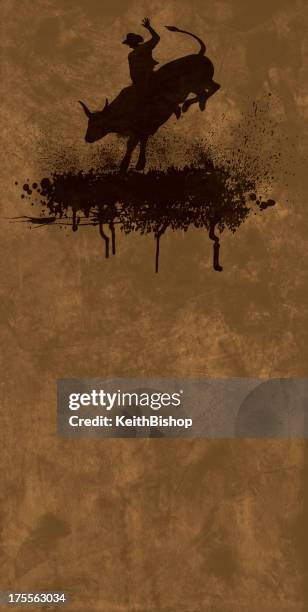 bull rider - rodeo cowboy grunge background - rodeo background stock illustrations