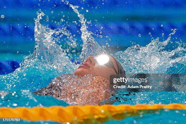 Zsuzsanna Jakabos of Hungary competes in the Swimming Women's Individual Medley 400m Final on day sixteen of the 15th FINA World Championships at...