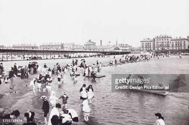 Southport, Merseyside, England, seen here in the 19th century. From Around The Coast, An Album of Pictures from Photographs of the Chief Seaside...
