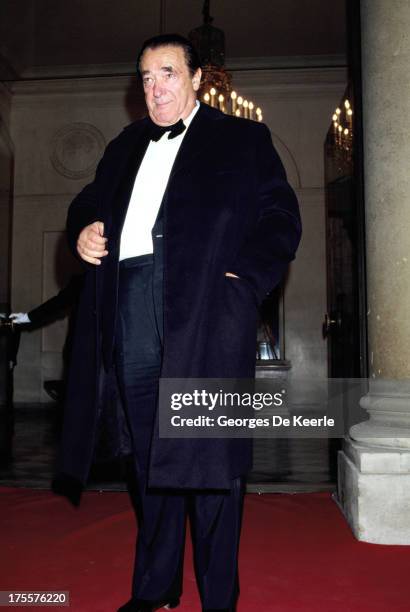 Media tycoon Robert Maxwell during an official visit of Prince Charles and Princess Diana to France on November 7, 1988 in Paris, France.