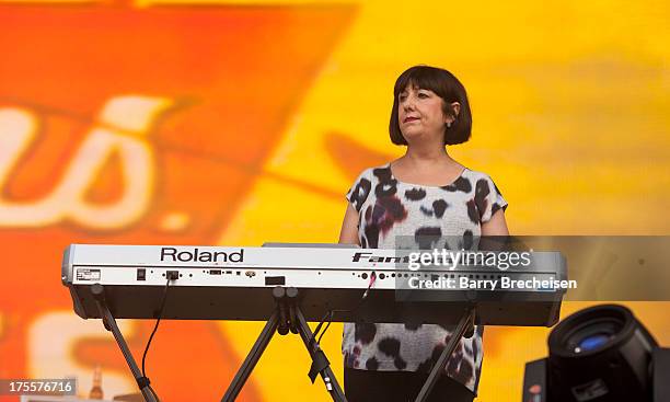 Gillian Gilbert of New Order performs during Lollapalooza 2013 at Grant Park on August 2, 2013 in Chicago, Illinois.