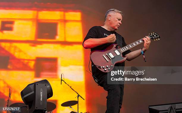 Bernard Sumner of New Order performs during Lollapalooza 2013 at Grant Park on August 2, 2013 in Chicago, Illinois.