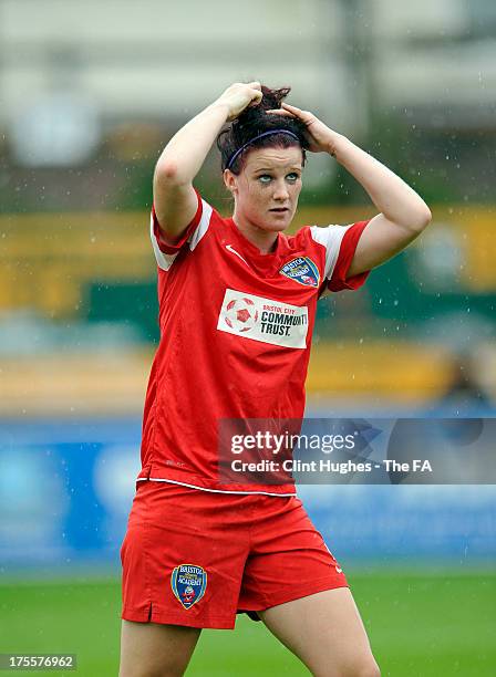 Jasmine Matthews of Bristol Academy Women's FC during the FA WSL match between Everton Ladies FC and Bristol Academy Women's FC at the Arriva Stadium...