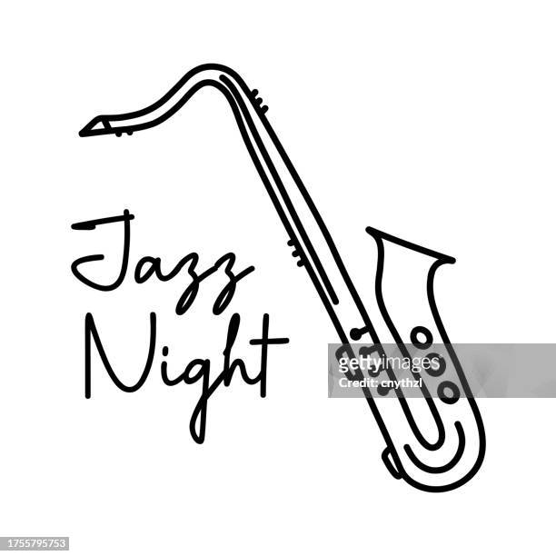 stockillustraties, clipart, cartoons en iconen met jazz night concept vector illustration. music, relaxation, nightclub. - amplify logo