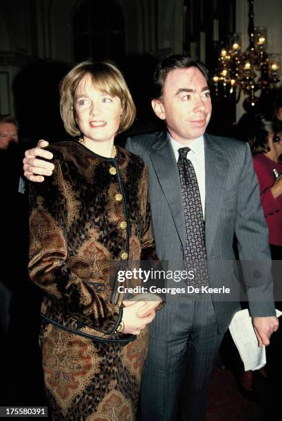 English composer Andrew Lloyd Webber and Madeleine Gurdon in 1991 ca. In London, England.