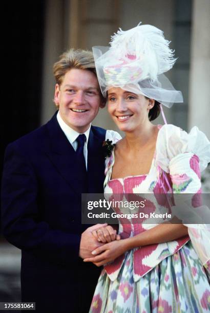 The wedding of actors Kenneth Branagh and Emma Thompson on August 20, 1989 in London, England.