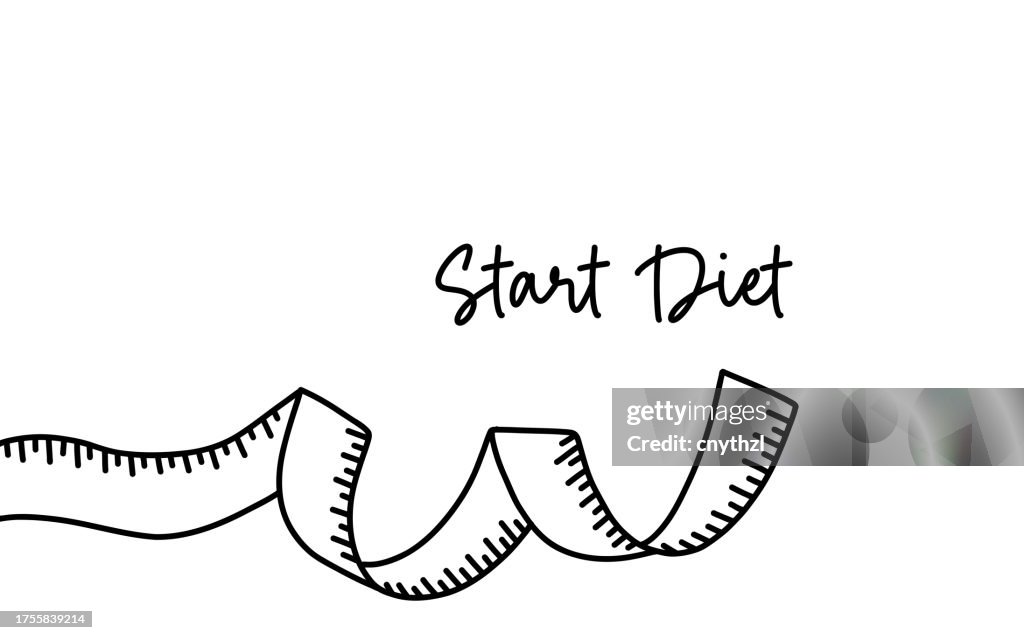 Beginnen Sie heute mit der Diät Konzept-Vektor-Illustration. Diäten, Fettleibigkeit, gesunde Ernährung