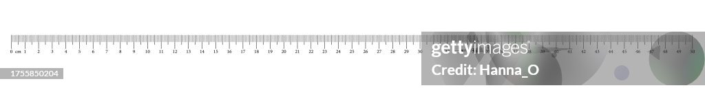 50 Cm Distance Ruler Measuring Chart With 50 Centimeters Simple Ruler Scale With Numbers ...