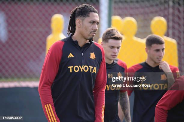 Roma player Chris Smalling during training session at Centro Sportivo Fulvio Bernardini on October 25, 2023 in Rome, Italy.