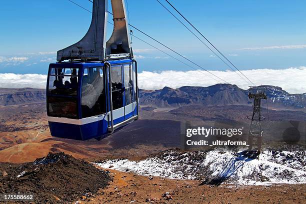 seilbahn am berg teide, teneriffa - pico de teide stock-fotos und bilder