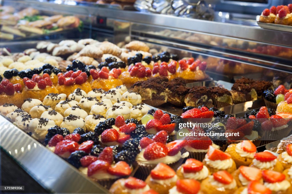 Cakes in a patisserie
