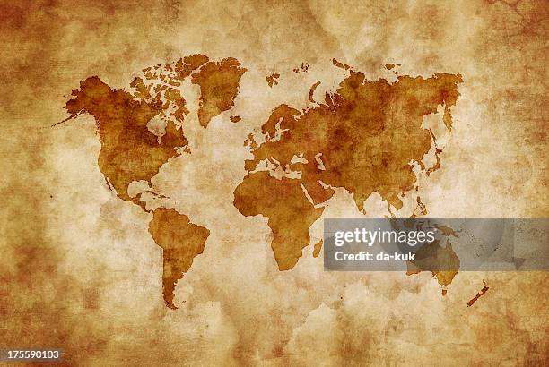 ilustraciones, imágenes clip art, dibujos animados e iconos de stock de mapa de mundo - old world map