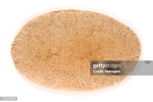 wholemeal pita breads isolated on a white background - pita bread stock pictures, royalty-free photos & images