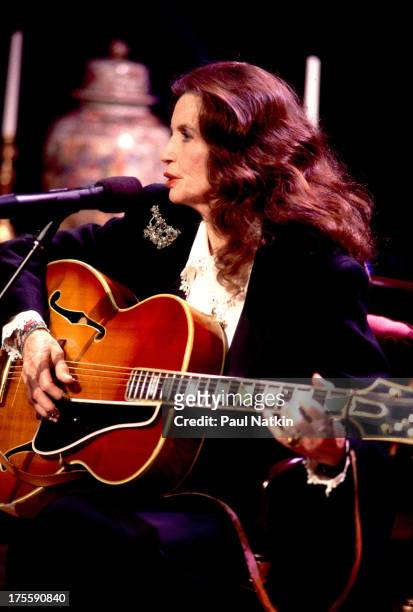Musician June Carter Cash performing on stage in Nashville, Tennessee, March 2, 1995.