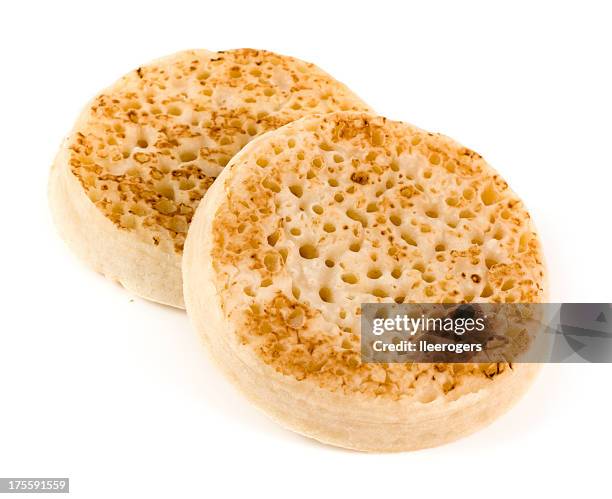 crumpets - bolo tipo crepe imagens e fotografias de stock