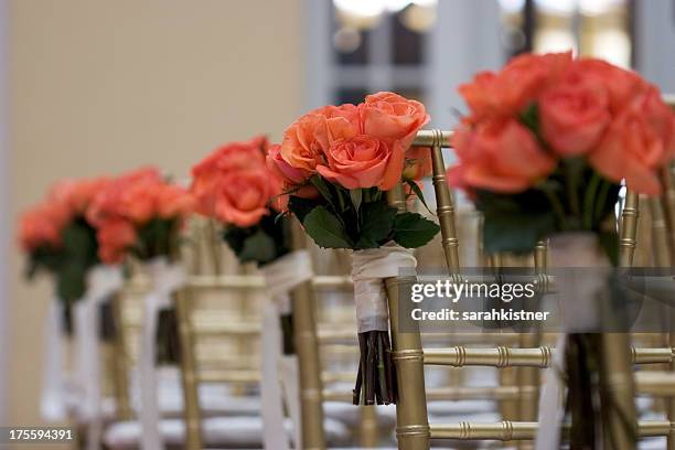 aisle roses - wedding ceremony aisle stock pictures, royalty-free photos & images