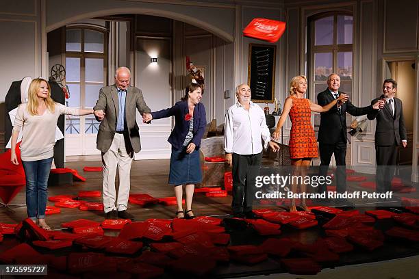 Actors Irina Ninova, Claude Brecourt, Michele Garcia, Gerard Jugnot, Alexandra Vandernoot, Philippe Beglia and Eric Le Roch during the traditional...