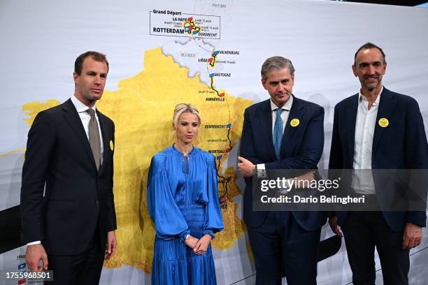 Marion Rousse of France director of the Tour de France Femmes and the delegation of Rotterdam Grand Départ 2024 Tour De France Femmes during the...