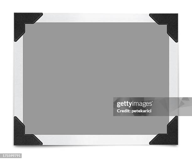 empty photo with corners (clipping path) - photo album corners stock pictures, royalty-free photos & images