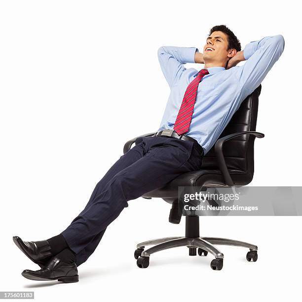 its break time for me - isolated - office chair stockfoto's en -beelden