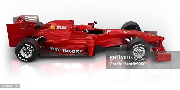 open-wheel single-seater racing car car in studio - isolated on white/clipping path - enkel object stockfoto's en -beelden