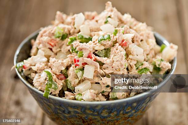 tuna salad - tonijnsalade stockfoto's en -beelden