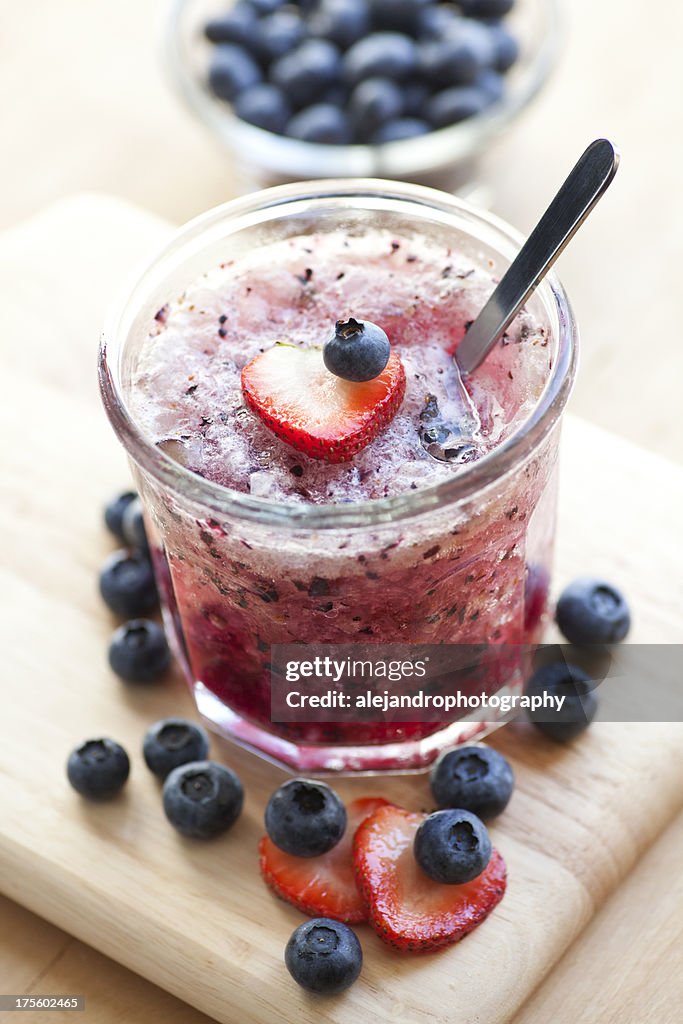 Blueberry and strawberry cocktail