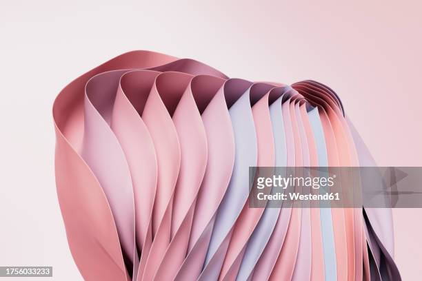 3d render of layers of smooth fabric - pastel coloured stock illustrations