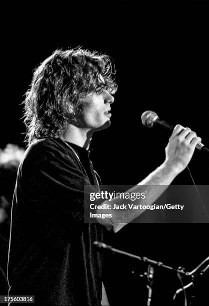 American musician and singer-songwriter Jeff Buckley performs during the 'Greetings from Tim Buckley' concert, a tribute to his father, at Arts at...