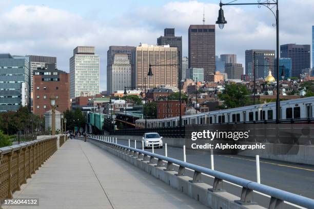 craigie bridge (charles river dam bridge) in boston - verdigris river bildbanksfoton och bilder