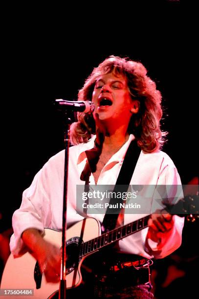 Singer Eric Carmen performing onstage, Chicago, Illinois, June 26, 1988.