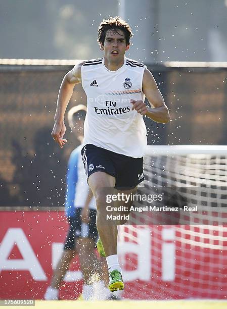 Kaka of Real Madrid runs during a training session at UCLA Campus on August 4, 2013 in Los Angeles, California.