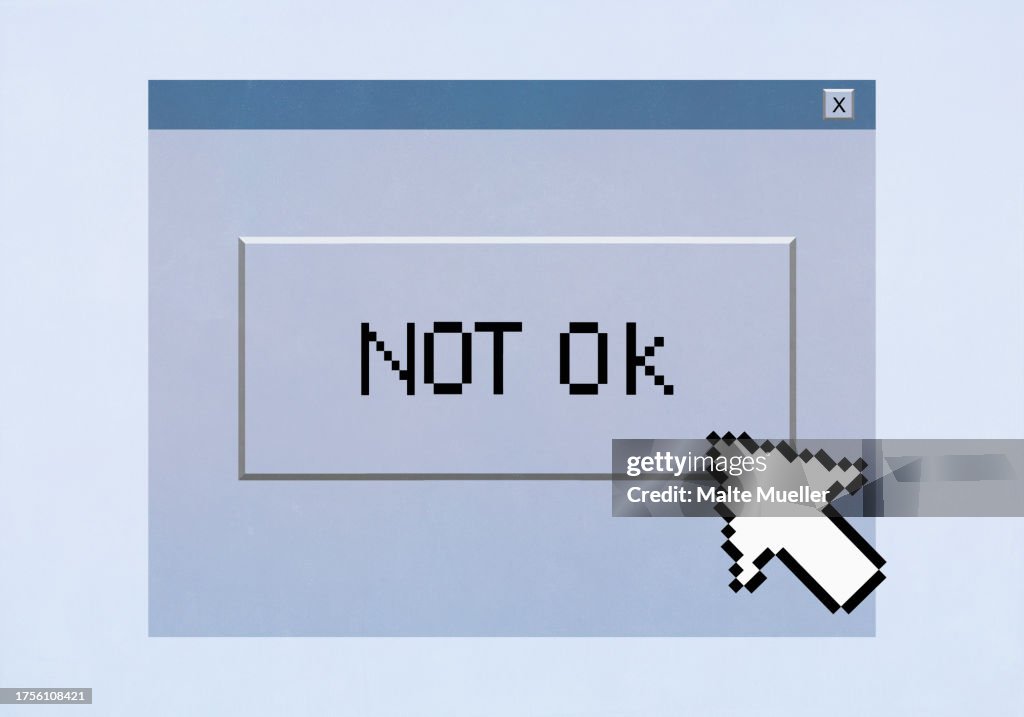 Hover Over The Computer Computer Cursor Hovering Over Not Ok Button Stock-Illustration - Getty ...