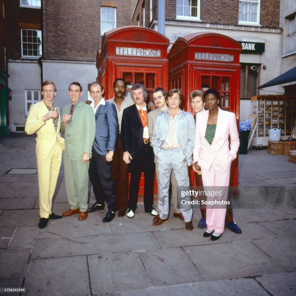 Tic Bridge Portrait of the members of British Pop group Darts as they pose in ...