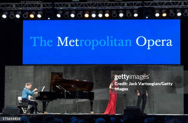 Metropolitan Opera soprano Erin Morley and tenor Stephen Costello sing an aria from Gaetano Donizetti's 'Lucia di Lammermoor' at the fifth annual...
