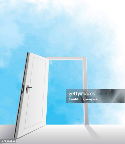open door - front door lock stock illustrations