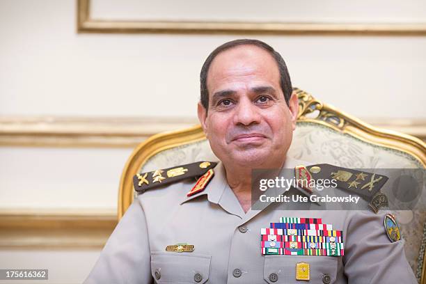 August 01: Egyptian Defense Minister and Vice Prime Minister General Abdel Fattah al-Sisi on August 01, 2013 in Cairo, Egypt.