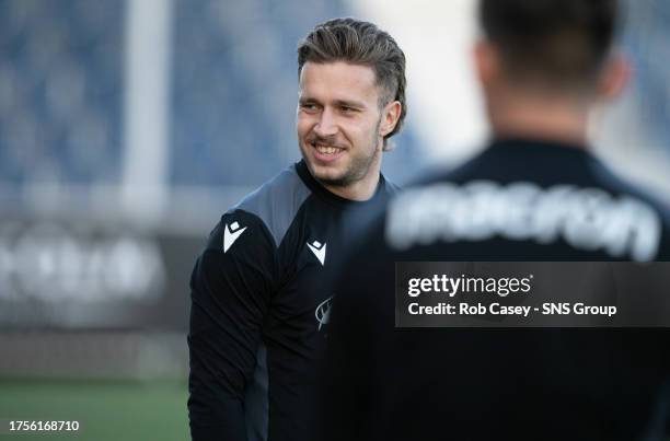 Kyle Rowe during a Glasgow Warriors training session at Scotstoun Stadium, on October 31 in Glasgow, Scotland.