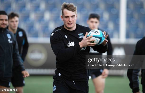 Stafford McDowall during a Glasgow Warriors training session at Scotstoun Stadium, on October 31 in Glasgow, Scotland.
