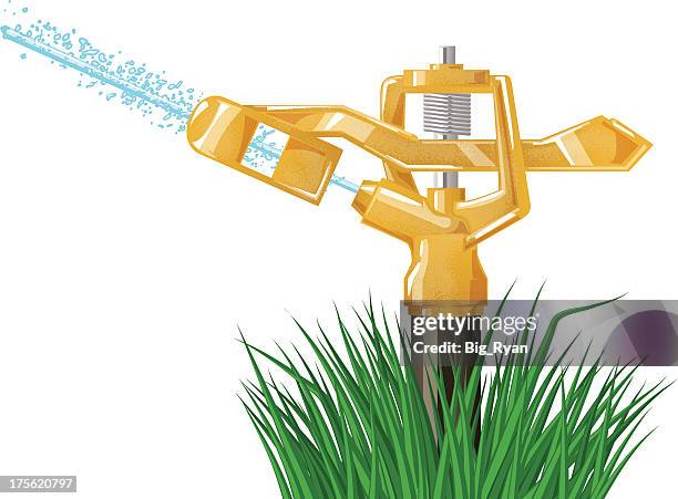 ilustrações de stock, clip art, desenhos animados e ícones de irrigador de aspersão - sprinkler
