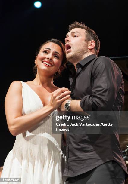 Metropolitan Opera singers mezzo-soprano Isabel Leonard and tenor Stephen Costello perform 'One hand, one heart' from Leonard Bernstein's 'West Side...