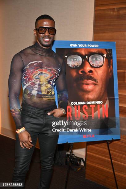 Kenneth Kyrell attends the Road to RUSTIN Atlanta Screening at AMC Madison Yards 8 on October 23, 2023 in Atlanta, Georgia.