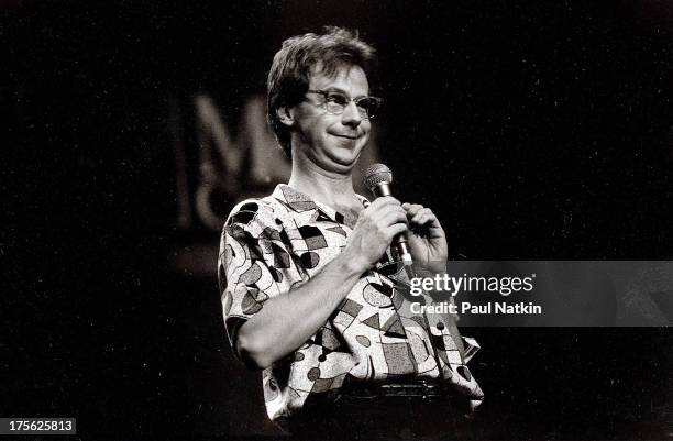 View of comedian Dana Carvey performing onstage, Chicago, Illinois, November 4, 1990.